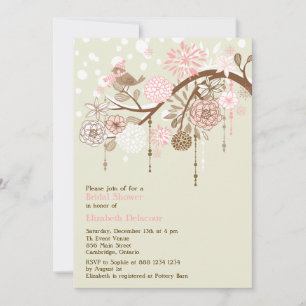 Vintage Whimsical Winter Bridal Shower Invitation