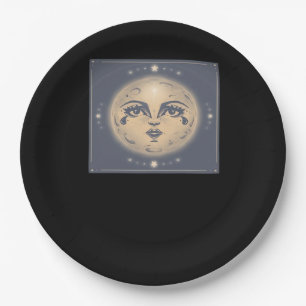 Vintage Whimsigoth Moon Paper Plate