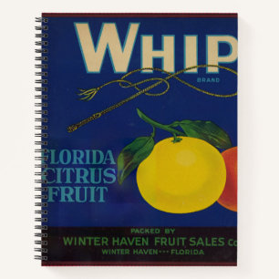 Vintage Whip Citrus Fruit Label Notebook