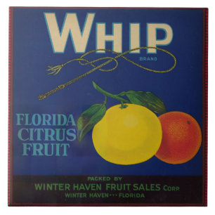 Vintage Whip Citrus Fruit Label  Tile