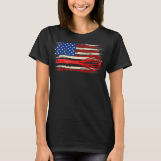 Vintage Whisk With American Flag BakerBaking T-Shirt