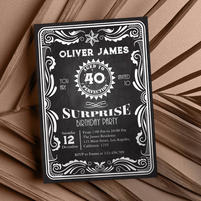 Vintage Whiskey Birthday Invitation Any Age (Creator Uploaded)