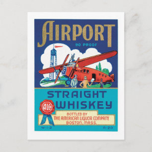 Vintage Whiskey Food Product Label Postcard