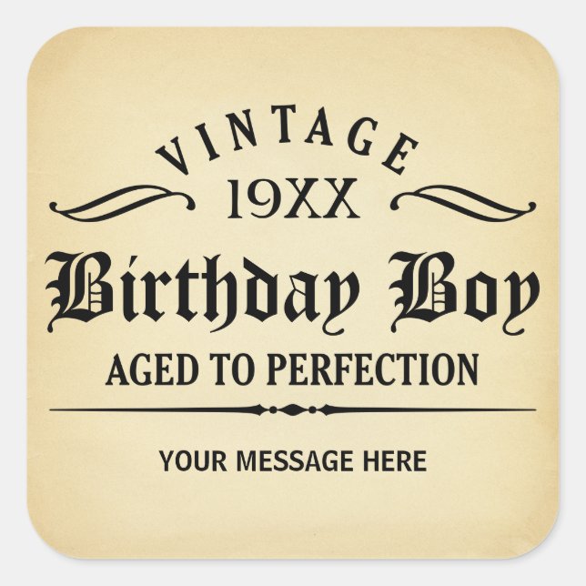 Vintage Whiskey Person Drôle Anniversaire Sticker (Devant)
