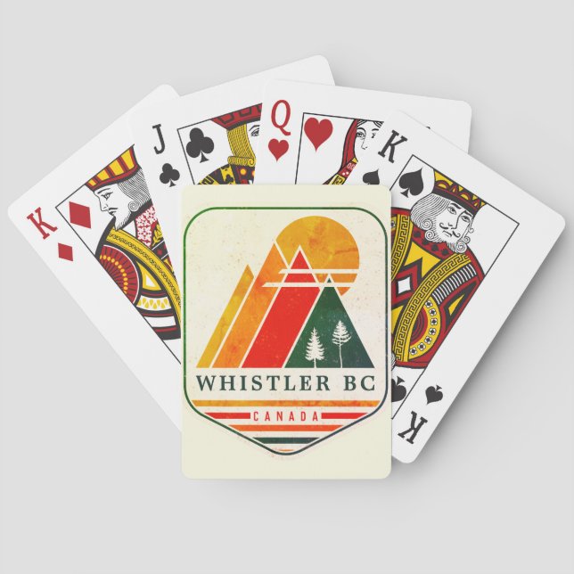 Vintage Whistler Canada Skiing Souvenir 1980s Playing Cards (Back)