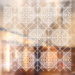 Vintage White Abstract Linear Pattern Window Cling