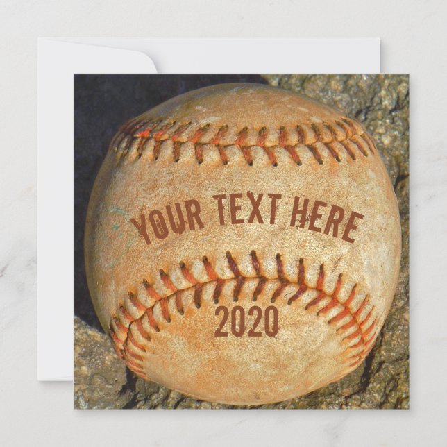 Vintage White Baseball softball (Front)