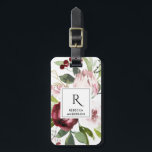 VINTAGE WHITE BLUSH PINK BURGUNDY PROTEA FLORAL LUGGAGE TAG<br><div class="desc">If you need any further customisation please feel free to message me on yellowfebstudio@gmail.com</div>