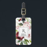 VINTAGE WHITE BLUSH PINK BURGUNDY PROTEA FLORAL LUGGAGE TAG<br><div class="desc">If you need any further customisation please feel free to message me on yellowfebstudio@gmail.com</div>