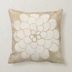 Vintage White Dahlia Floral Wedding Throw Pillow