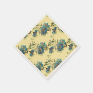 Vintage White Daisies and Blue Cornflowers Crafter Napkin