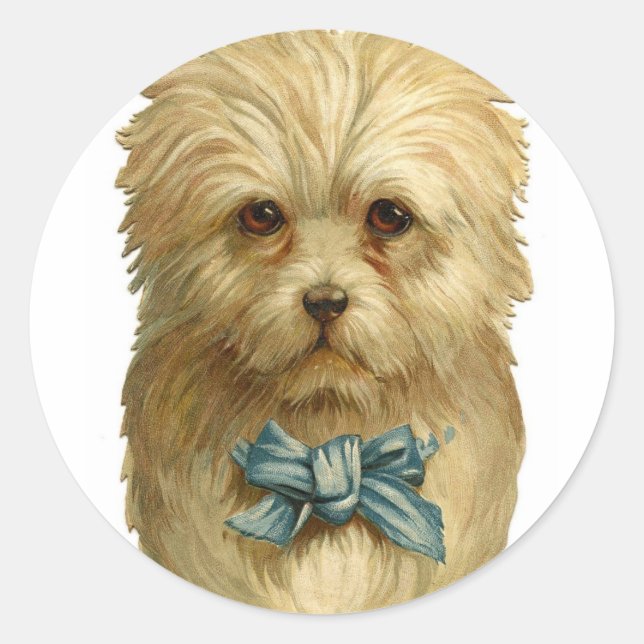 Vintage White Dog Stickers (Front)
