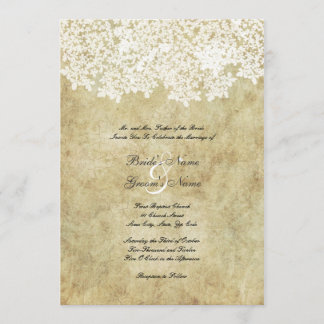 Vintage White Floral Wedding Invitations