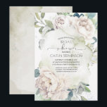 Vintage White Flowers and Greenery Bridal Shower Invitation<br><div class="desc">Vintage white floral bridal shower invitations.</div>