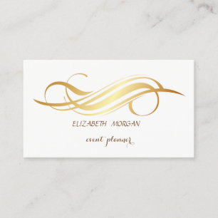 Vintage ,White ,Gold Business Card