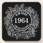 Vintage White Grapevine Wine Stamp, Add Birth Year