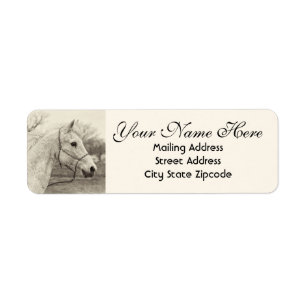 Vintage White Horse Adresse de retour