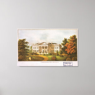 Vintage White House Artwork (1870) Canvas Print