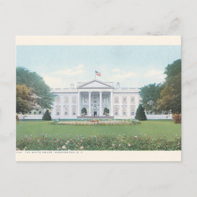 Vintage White House tourist Postcard - Reprint (Front)