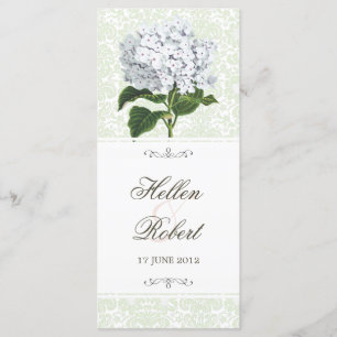 Vintage White Hydrangea Wedding Ceremony Program