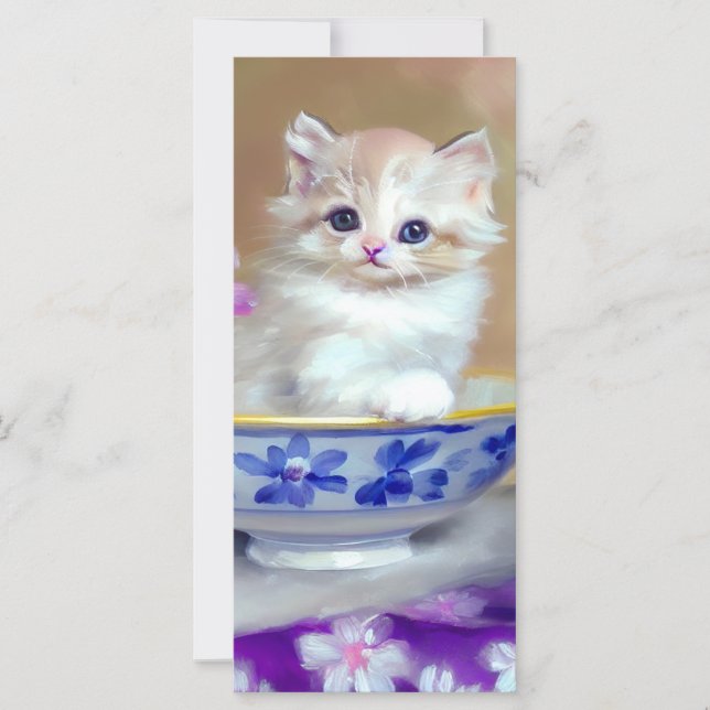 Vintage White Kitten Illustration (Front)