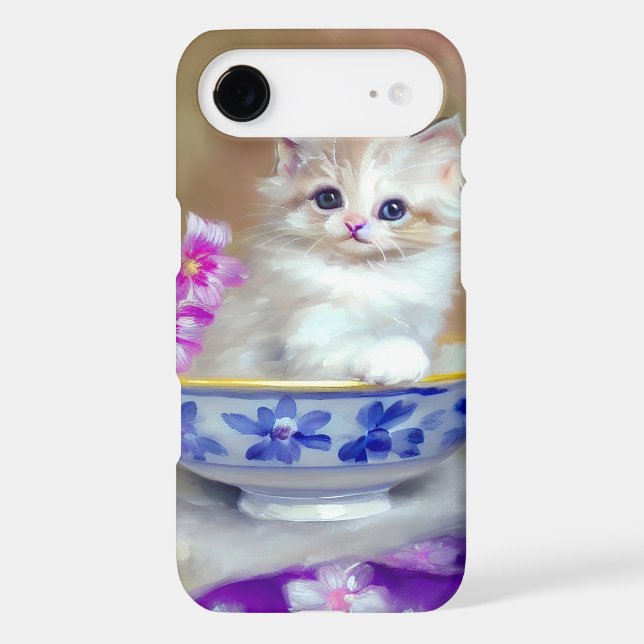 Vintage White Kitten Illustration Case-Mate iPhone Case (Back)
