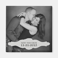 Vintage White LaBon Vie Photo Save the Date Magnet