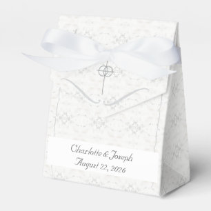 Vintage White-Lace Catholic Wedding Favor Box