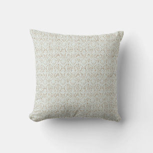 Vintage White Lace Coquette Throw Pillow