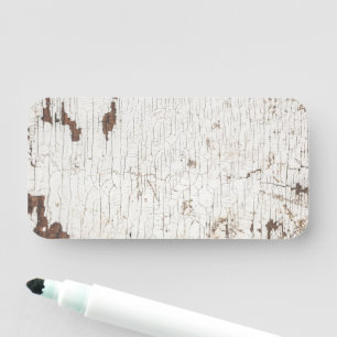 Vintage White Painted Wood Name Tag