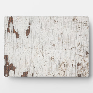 Vintage White Painted Wood Plaque