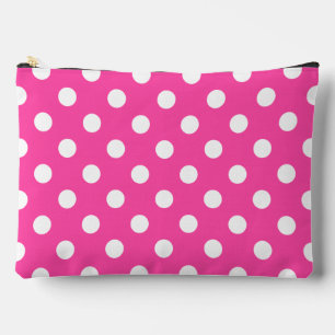 Vintage White Polka Dots Pattern Accessory Pouch