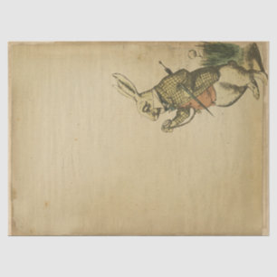Vintage White Rabbit Alice in Wonderland Decoupage Tissue Paper