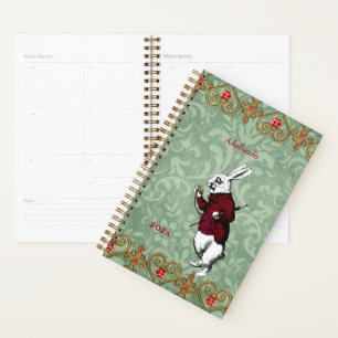 Vintage White Rabbit Alice in Wonderland  Planner