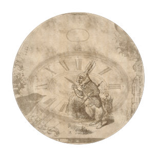 Vintage White Rabbit Collage Cutting Board