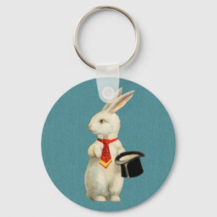 Vintage White Rabbit Keychain