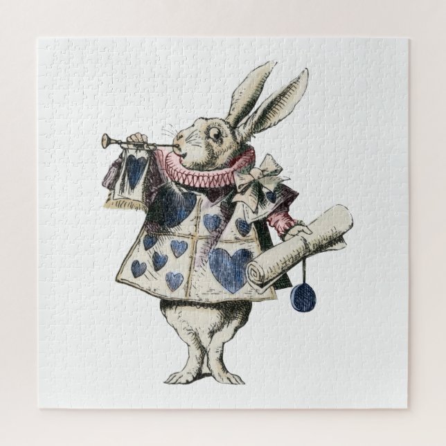 Vintage White Rabbit Of Alice In Wonderland Puzzle (Vertical)