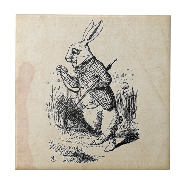 Vintage White Rabbit Tile (Front)