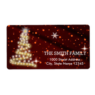 Vintage White Red Glitter Christmas Tree Holiday