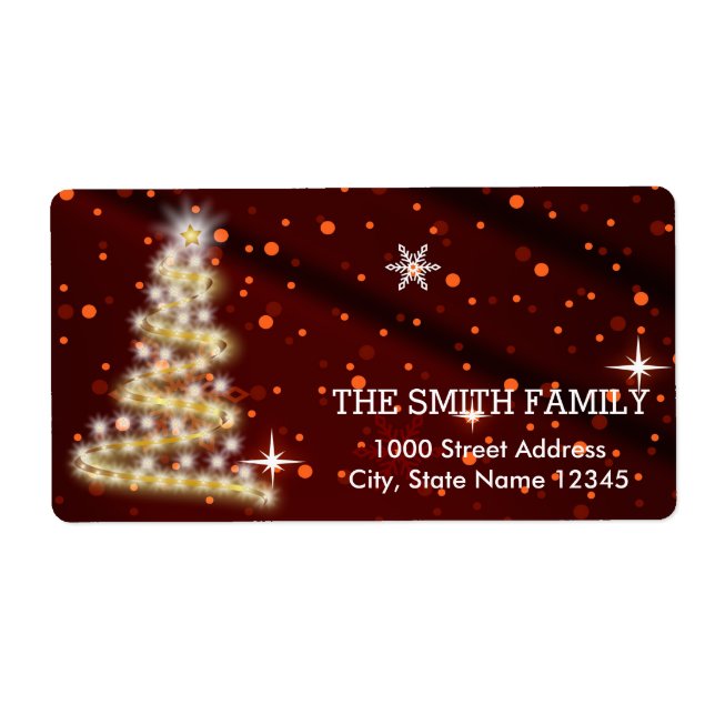 Vintage White Red Glitter Christmas Tree Holiday (Front)