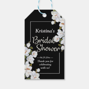 Vintage White Rose Bridal Shower Gift Tags