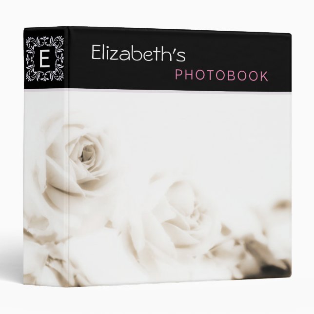 Vintage white rose flower binder (Front/Spine)