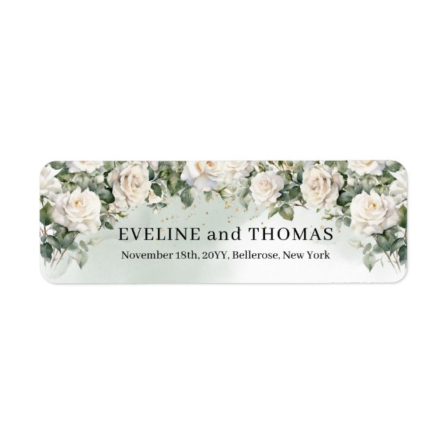 Vintage white roses and greenery foliage wedding (Front)