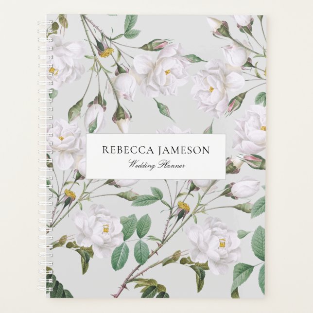 Vintage White Roses Planner (Front)