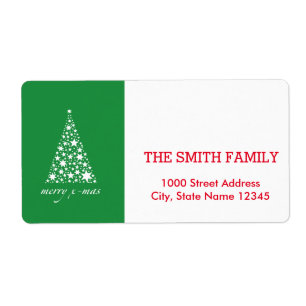 Vintage White Snow Glitter Christmas Holiday Label