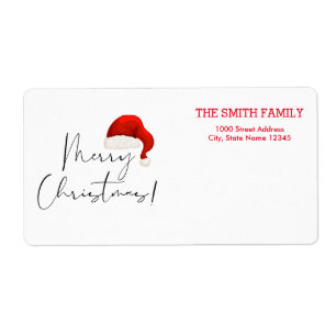 Vintage White Snow Glitter Christmas Holiday Label