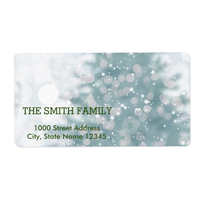 Vintage White Snow Glitter Christmas Tree Holiday (Front)