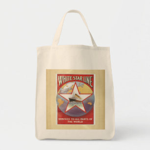 Vintage White Star Cruise Ships Advertisement Tote Bag