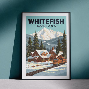 Vintage Whitefish Montana Poster