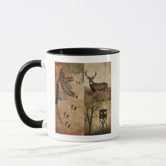 Vintage Whitetail Deer Bow Hunting Mug (Left)